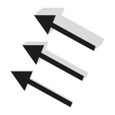 3D ok simgesi. Sol işaret sembolü. Isometric yön şekli. Vektör hacmi grafiği. EPS 10.