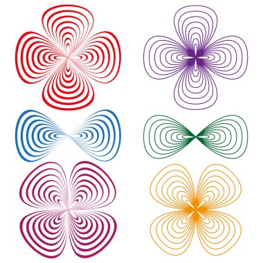 Yeşil kare çiçek. Kırmızı turuncu yapraklar. Mor mavi gözlükler. Vektör çizimi. EPS 10.