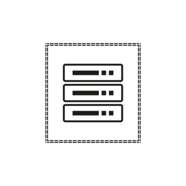 Sunucu simgesi. Veri depolama sembolü Dijital raf figürü. Vektör ağ ögesi. EPS 10.