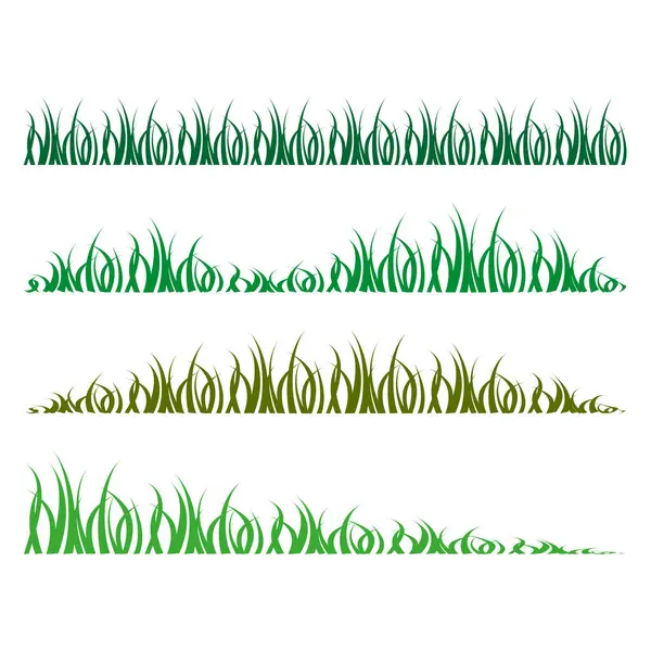 Çimen sınırı simgesi. Yeşil bitki örtüsü. Doğa deseni tasarımı. Vektör manzara elementi. EPS 10.