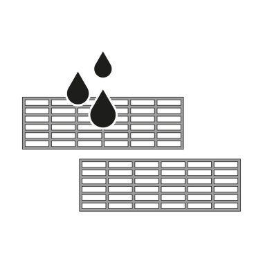 Su damlası ikonu. Seramik fayans düzeni. Zemin yüzeyi grafikleri. Vektör elemanı. EPS 10.