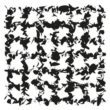 Soyut şekil simgesi. Kaotik siyah desen. Sanatsal vektör düzenlemesi. Rastgele form düzeni. EPS 10.