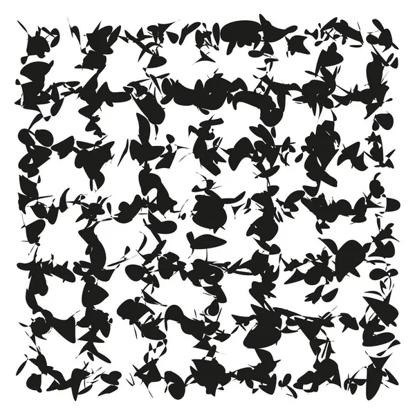 Soyut şekil simgesi. Kaotik siyah desen. Sanatsal vektör düzenlemesi. Rastgele form düzeni. EPS 10.