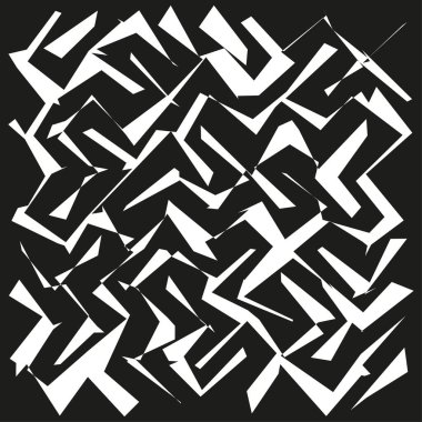 Ok vektör deseni. Siyah yönlü şekil. Soyut hareket simgesi. Geometrik navigasyon figürü. EPS 10.