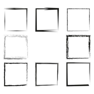 Bulanık kare şeklinde. Soluk kutu simgesi. Şeffaf vektör formu. Kabataslak çizim sembolü. EPS 10.