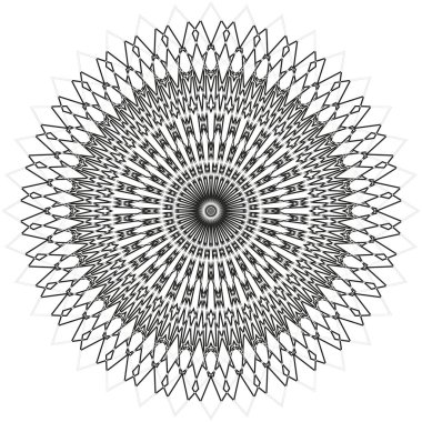 Karmaşık mandala deseni. Ayrıntılı dairesel tasarım. Soyut ruhani sembol. Süslü vektör sanatı. EPS 10.