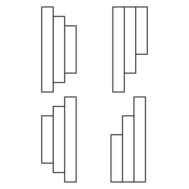 İlerleme çubuğu simgeleri. Veri büyüme sembolü. Minimalist grafik elementleri. Vektör işi konsepti. EPS 10.