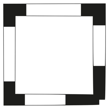 Çerçeve simgesi. Geometrik kare vektör. Koyu siyah kenar. Yüksek kontrastlı şekil. EPS 10.