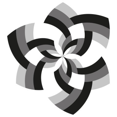 Spiral hareket ikonu. Dinamik girdap sembolü. Vektör soyut şekli. Monokrom gradyan tasarımı. EPS 10.