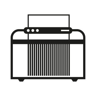 Klima ikonu. Soğutma makinesi kutusu. Vektör iklim kontrolü. Alet siyah tasarım. EPS 10.