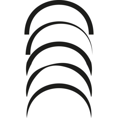 Yarım daire şeklinde. Siyah yay şekilleri. Vektör eğrisi elementleri Asgari soyut form. EPS 10.