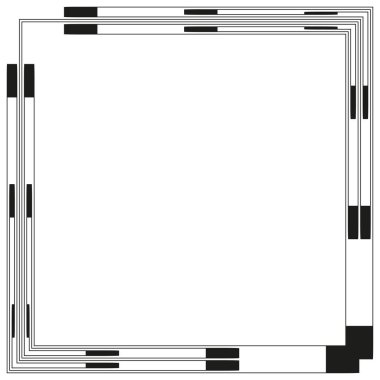 Kare çerçeve simgesi. Asgari sınır vektörü. Oyuk şekilli element. Simetrik tasarım taslağı. EPS 10.