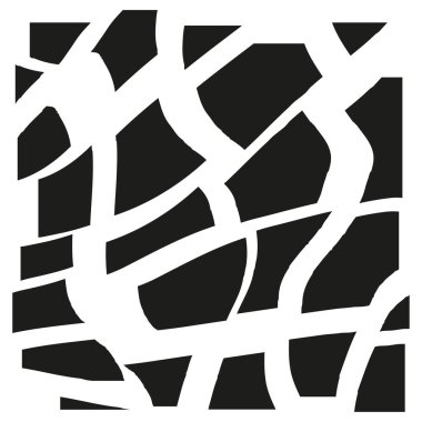 Duvar şekli çatlamış. Parça dokusu simgesi. Soyut beyaz siyah. Vektör kırık sembol. EPS 10.