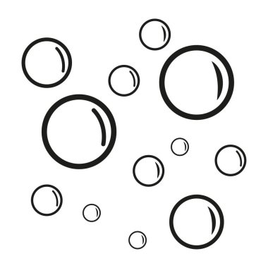 Çember kabarcık sembolü. Şeffaf vektör formu. Taslak grafik elementler. Beyaz arka plan kontrastı. EPS 10.