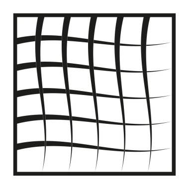 Şebeke yapı simgesi. Damalı desen sembolü. Vektör kare düzeni. Siyah beyaz tasarım. EPS 10.