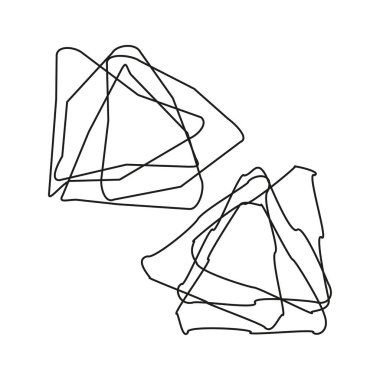 Soyut üçgen çizimi. Geometrik kablo figürü. Serbest hat şekli. Çokgen nesneyi yönlendir. EPS 10.