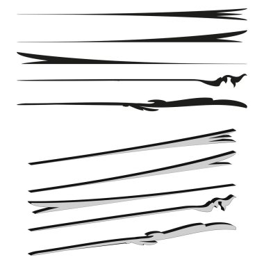 Sert çizgi şekli. Tırtıklı hareket figürü. Soyut vektör formu. Siyah darbe izi. EPS 10.