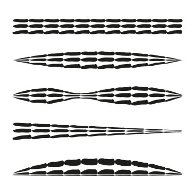 Şekil simgesini bırak. Uzatılmış eleman satırı. Vektör yatay hizalama. Simetrik soyut form. EPS 10.