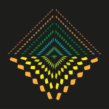 Piramit nokta deseni. Renkli geometri formu. Vektör bakış açısı ızgarası. Gradyan elmas dizisi. EPS 10.