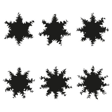 Fraktal leke simgesi. Mürekkep sıçrama izi. Organik kaos şekli. Vektör soyut formu. EPS 10.