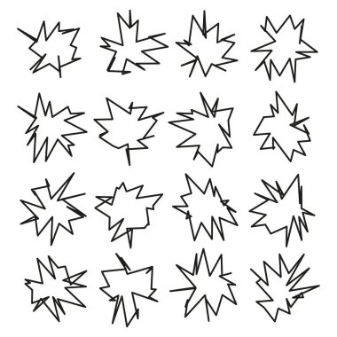 Yaprak kümesi simgesi. Sonbahar yeşillik sembolü. Kara yaprak aranjmanı. Vektör çizimi. EPS 10.