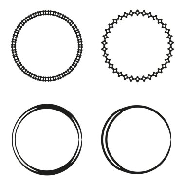 Çember çerçeve simgesi. Sınır çizgisi ince. Yuvarlak şekil vektörü. Basit bir taslak sembolü. EPS 10.