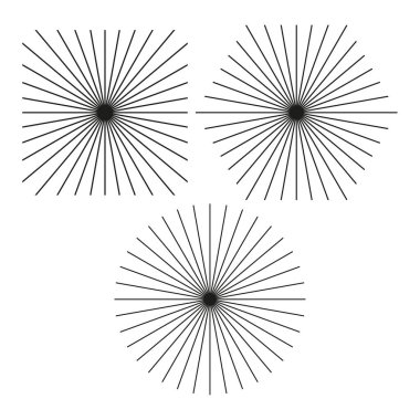 Radyal patlama formları. Merkezi karanlık eğilim. Yıldız desenli. Vektör soyut düzeni. EPS 10.