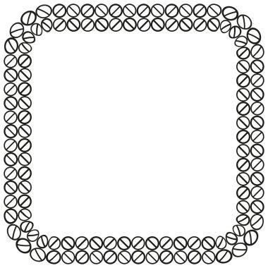 Kare kenarlık simgesi. Süslü çerçeve sembolü. Dekoratif köşe vektörü. Döngü dantel motifi. EPS 10.