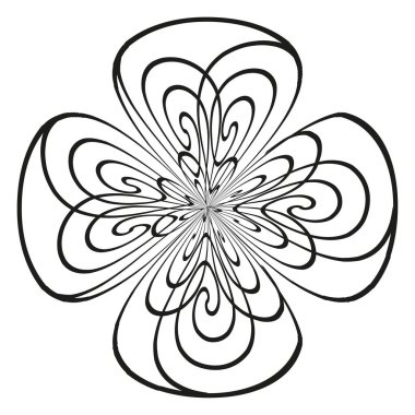 Soyut taç yaprağı girdabı. Kıvrımlı çiçek ikonu. Devamlı bir çizgi çiçek açıyor. Vektör çiçek motifi. EPS 10.