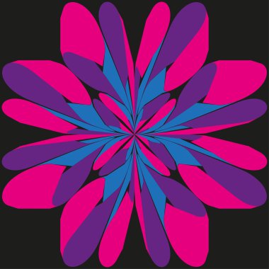 Pembe soyut çiçek. Parlak taç yaprağı patladı. Geometrik çiçek şekli. Vektör çiçek çizimi. EPS 10.