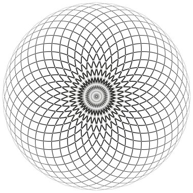 Soyut spiral ikon. İnce geometrik çizgiler. Siyah eş merkezli form. Vektör dairesel desen. EPS 10.