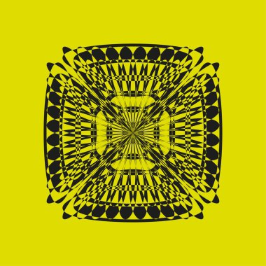 Geometrik mandala deseni. Karmaşık çiçek tasarımı. Şekil verilmiş soyut çiçek. Vektör süsü. EPS 10.