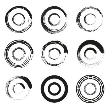 Hedef şekil simgesi. Bullseye vektörü oluşuyor. Dairesel soyut semboller. Tek renkli tasarım tasarımı. EPS 10.