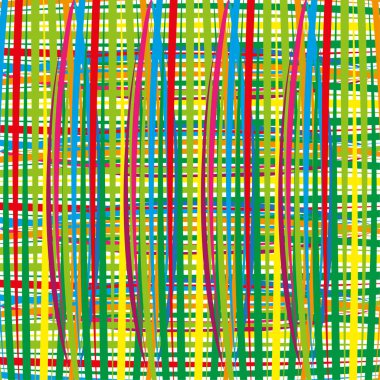 Şebeke şablonu bozulmuş. Dalgalı gökkuşağı arka planı. Soyut vektör çizgileri. Çok renkli ağ dokusu. EPS 10.