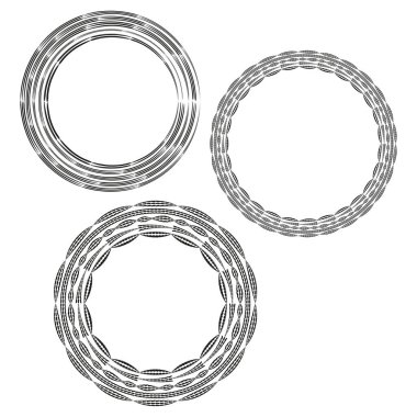 Üç halka şekli. Daire şeklinde örülmüş. Soyut vektör hatları. Monokrom döngü simgesi. EPS 10.