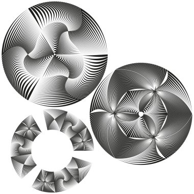 Metal girdap simgesi. Spiral disk grubu. Vektör dairesel desen. Gradyan krom tarzı. EPS 10.