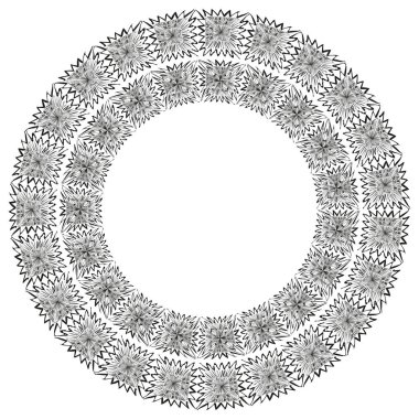 Örülmüş daire halkası. İyi detaylandırılmış. Soyut vektör çizgisi. Simetrik grafik sembolü. EPS 10.