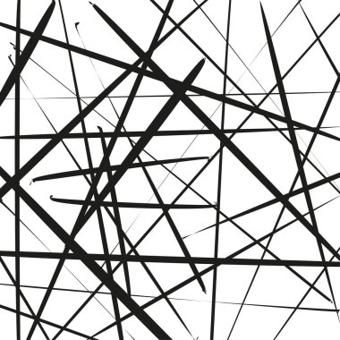 Kara çizgi kaosu. Soyut iplik düzeni. Grafik çapraz vuruşlar. Rastgele şablon. EPS 10.