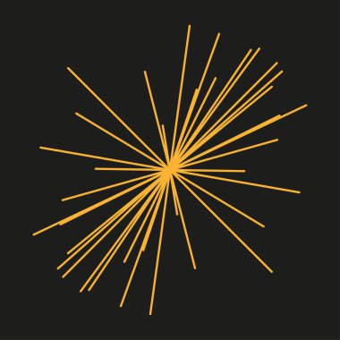 Turuncu çizgiler yayılıyor. Yıldız patlaması vektör formu. Soyut patlama şekli. Esmer zıtlık arka planı. EPS 10.