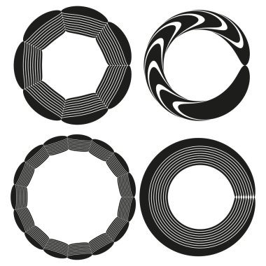 Çember süs sembolü. Yuvarlak vektör şekli. Modern grafik halkası. Soyut tasarım öğesi. EPS 10.