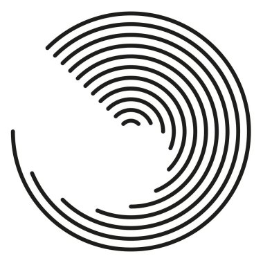 Beyaz spiral ikon. Konsantrik girdap şekli. Döndürme hareketi. Işık kıvrımlı şekil. EPS 10.