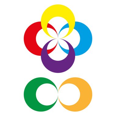 Spiral ikon deseni. Renkli girdap tasarımı. Canlı daire çizimi. Vektör soyut sembolü. EPS 10.