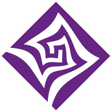 Elmas ikon deseni. Mor burgu tasarımı. Geometrik girdap çizimi. Vektör cephesi sembolü. EPS 10.