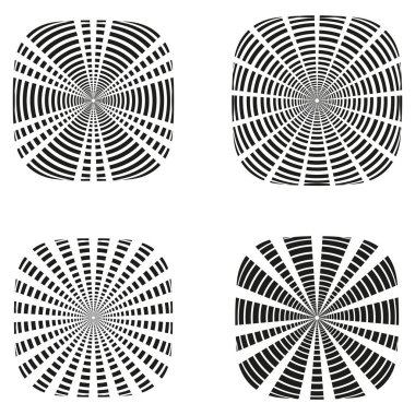 Kare spiral desen. Siyah şebeke tasarımı. Geometrik şekil çizimi. Vektör modern sanat. EPS 10.