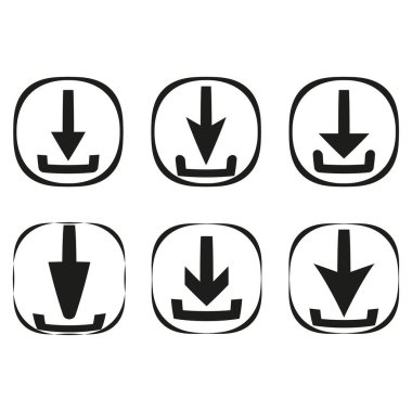 Ok simgeleri indirin. Bilgisayar arayüzü sembolü. Dosya Vektörünü kaydet. Veri transferi grafiği. EPS 10.