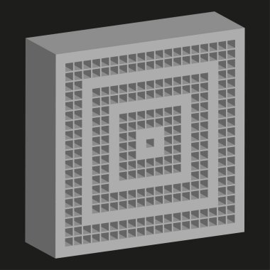 Geometrik blok deseni. Soyut boyutsal ızgara. Tek renkli kare desen. Vektör elemanı çizimi. EPS 10.