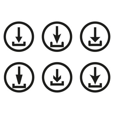 Ok simgeleri indirin. Bilgisayar arayüzü sembolü. Dosya Vektörünü kaydet. Veri transferi grafiği. EPS 10.