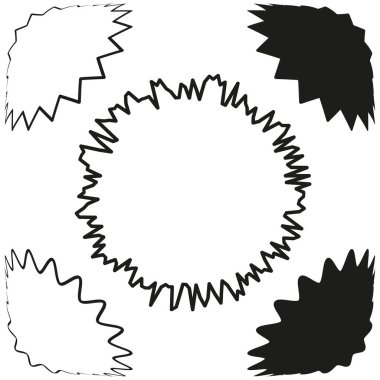 Tırtıklı dişli kenarı. Soyut tırtıklı form. Mekanik tekerlek grafiği. Vektör endüstriyel sembol. EPS 10.