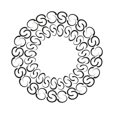 Dairesel girdap çelengi. Çarpık halka halkası. Spiral taç taşıyıcısı. Boş yuvarlak tasarım. EPS 10.