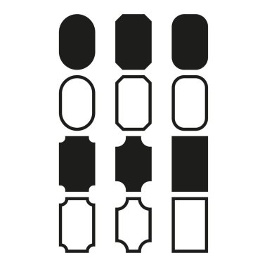 Seçenek şekil simgeleri. Seçim düğmesi sembolleri. UI panel vektörü. Siyah beyaz kontrast. EPS 10.